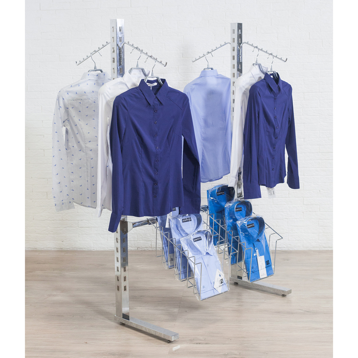 Кронштейн-дисплей для рубашек, 7 ячеек, хром