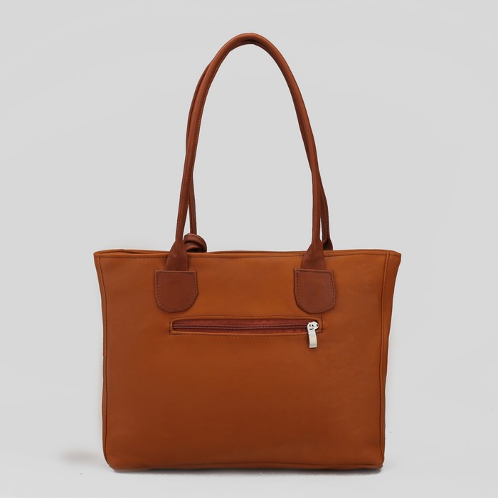 Сумка женская на молнии, 1 отдел, 1 наружный карман, коричневая