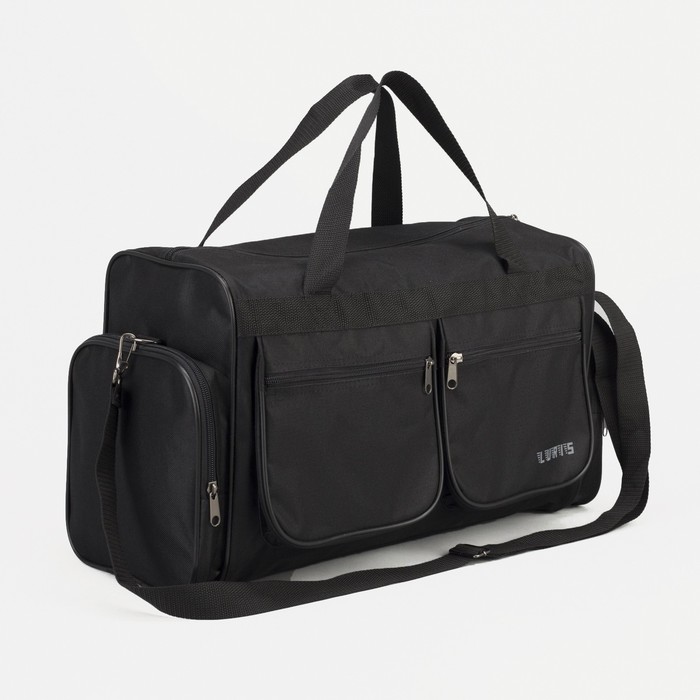 Сумка спортивная на молнии, 1 отдел, 4 наружных кармана, цвет чёрный