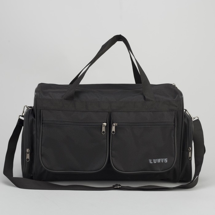 Сумка спортивная на молнии, 1 отдел, 4 наружных кармана, цвет чёрный