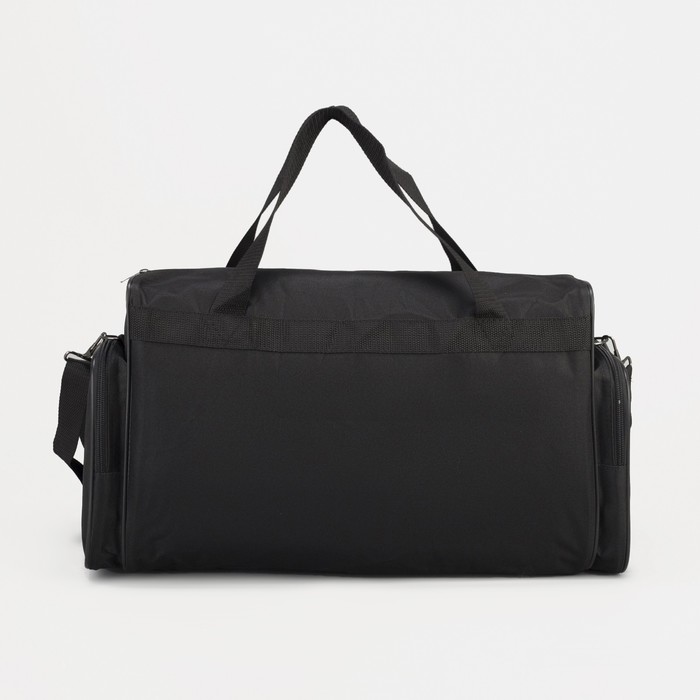 Сумка спортивная на молнии, 1 отдел, 4 наружных кармана, цвет чёрный