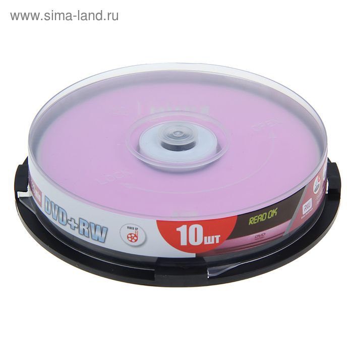 Диск DVD+RW Mirex, 4x, 4.7 Гб, Cake Box, 10 шт диск cd r mirex 700 mb 52х maximum cake box 25 25 300 ul120052a8m