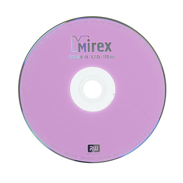 Диск DVD+RW Mirex, 4x, 4.7 Гб, Cake Box, 10 шт