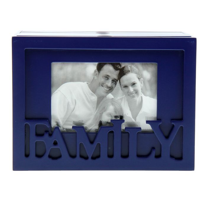 Фотобокс дерево "FAMILY" на 96 фото 13х18 см синий 20,7х11,8х15 см