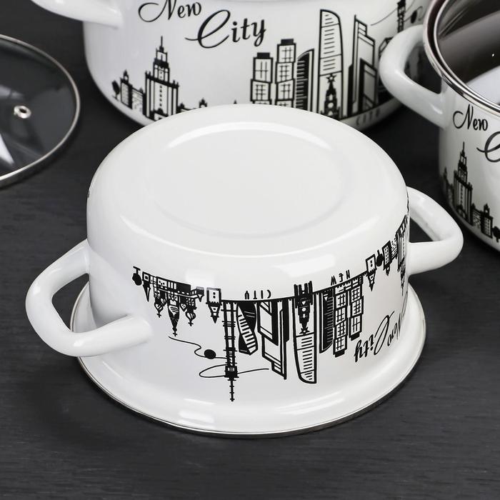 Набор кастрюль Вологодский сувенир", 3 предмета: 1,5 л, 2 л, 4 л УЦЕНКА