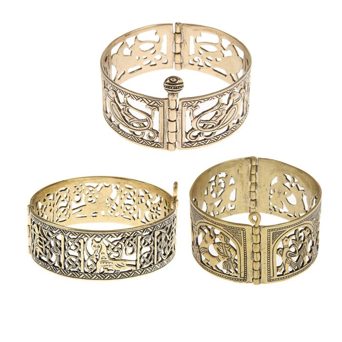 Браслет "Четырехлистник"  створчатый, латунь