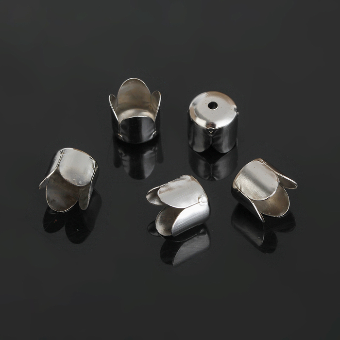 Концевик для шнура, цвет серебро, СМ-305-4, 7 мм, (набор 20 шт.)