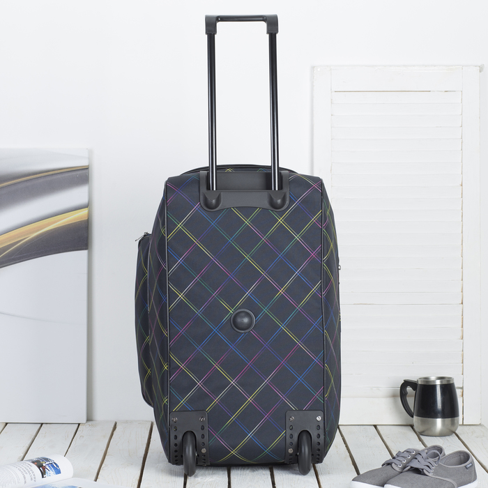 Сумка дорожная на колёсах "Линии", с расширением, 1 отдел, 1 наружный карман, цвет чёрный