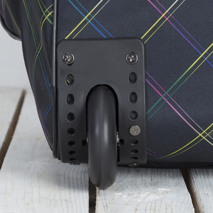 Сумка дорожная на колёсах "Линии", с расширением, 1 отдел, 1 наружный карман, цвет чёрный