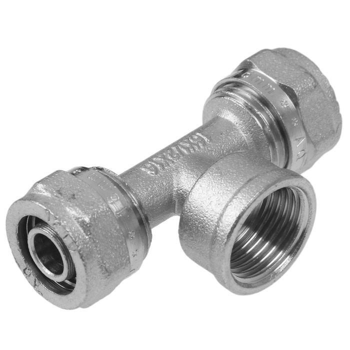 Тройник AQuapex, обжимной, 16 мм х 1/2" внутренняя резьба х 16 мм