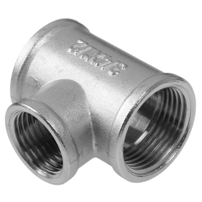 Тройник редукционный Aquafit, 3/4"х1/2"х3/4", внутренняя резьба, никелированный, латунь