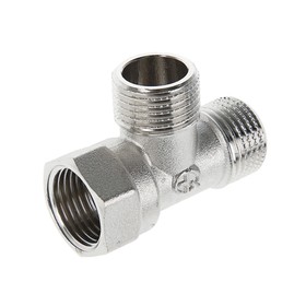 

Тройник Aquafit, 1/2", внутренняя/наружная/наружная резьба, никелированный, латунь