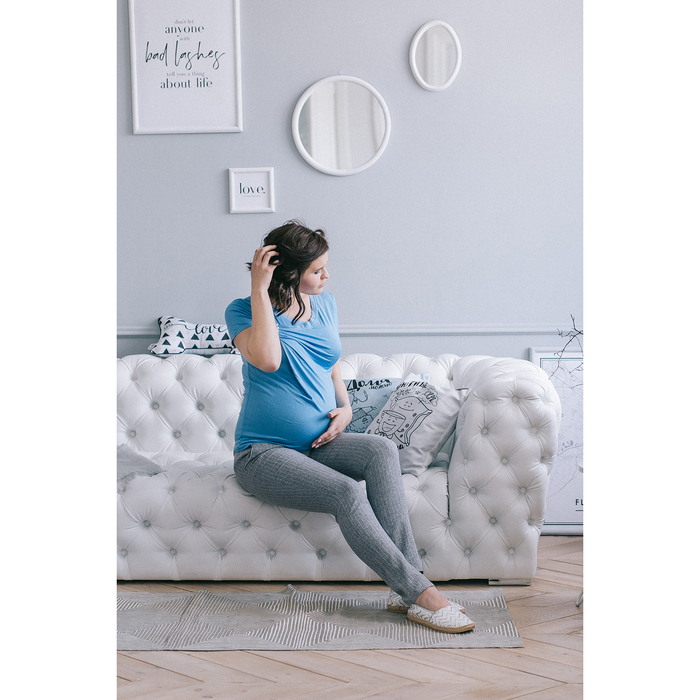 Блузка для беременных 2241, цвет голубой, размер 44, рост 170