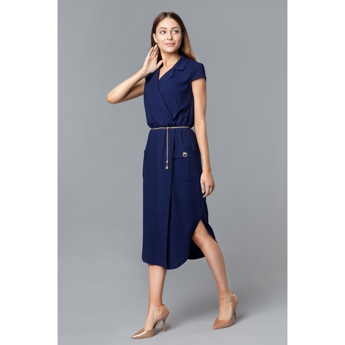 Платье женское, размер 50, рост 168, цвет темно-синий (арт. 17251 С+)