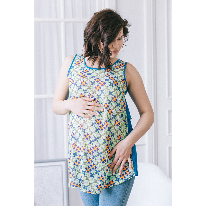 Блузка для беременных 2249, цвет голубой, размер 46, рост 170