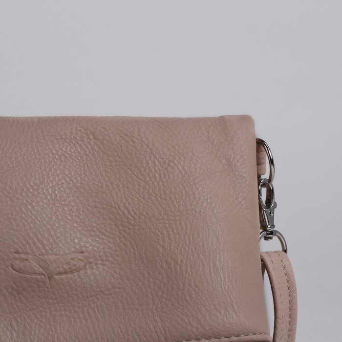 Сумка женская на молнии, 1 отдел, 1 наружный карман, регулируемый ремень, розовая