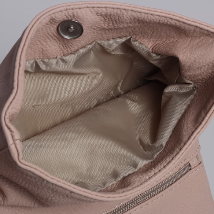 Сумка женская на молнии, 1 отдел, 1 наружный карман, регулируемый ремень, розовая