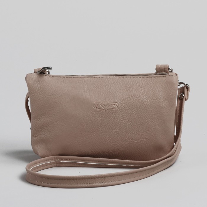 Сумка женская на молнии, 2 отдела, регулируемый ремень, розовая