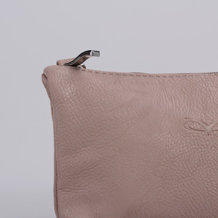 Сумка женская на молнии, 2 отдела, регулируемый ремень, розовая