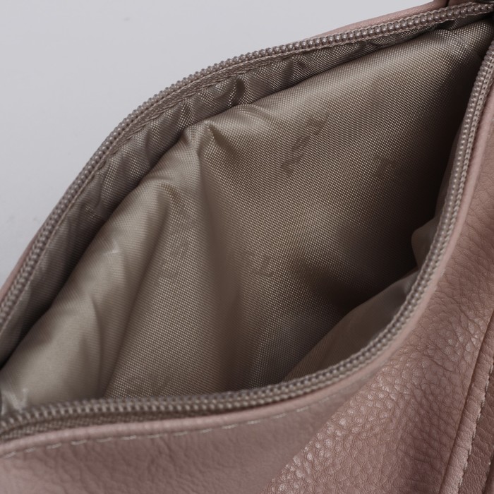 Сумка женская на молнии, 2 отдела, регулируемый ремень, розовая