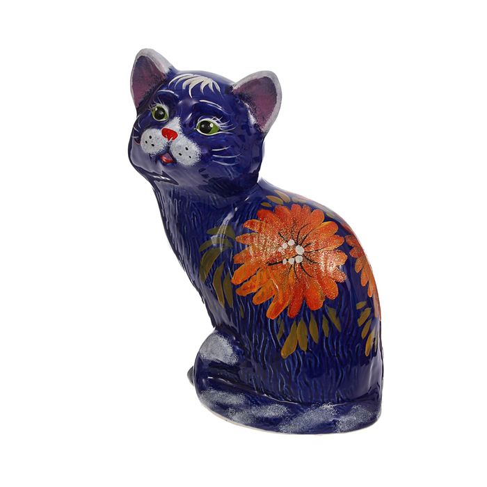 Копилка "Большая кошка" художественная роспись