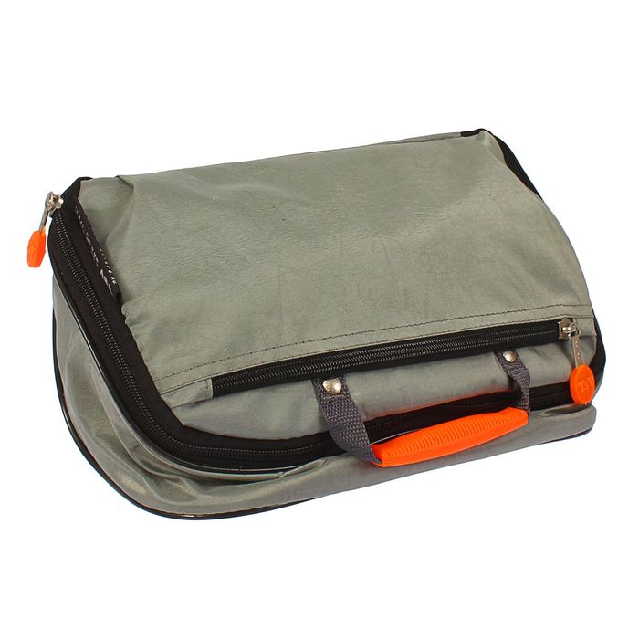 Сумка хозяйственная на колёсах, складная, 1 отдел с расширением, 1 наружный карман, серый/оранжевый