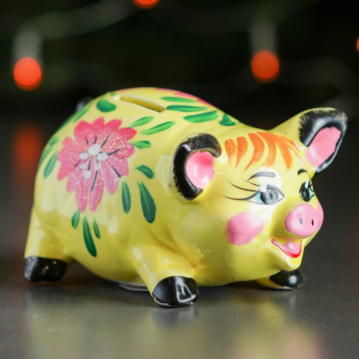 Копилка "Свинка малая" микс