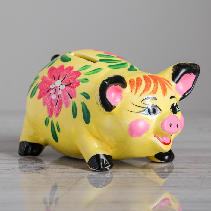 Копилка "Свинка малая" микс