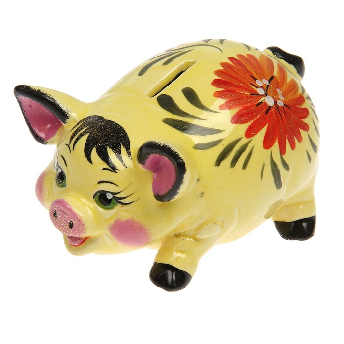 Копилка "Свинка малая" микс