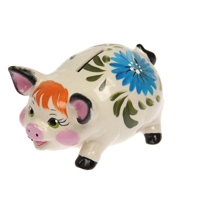 Копилка "Свинка малая" микс