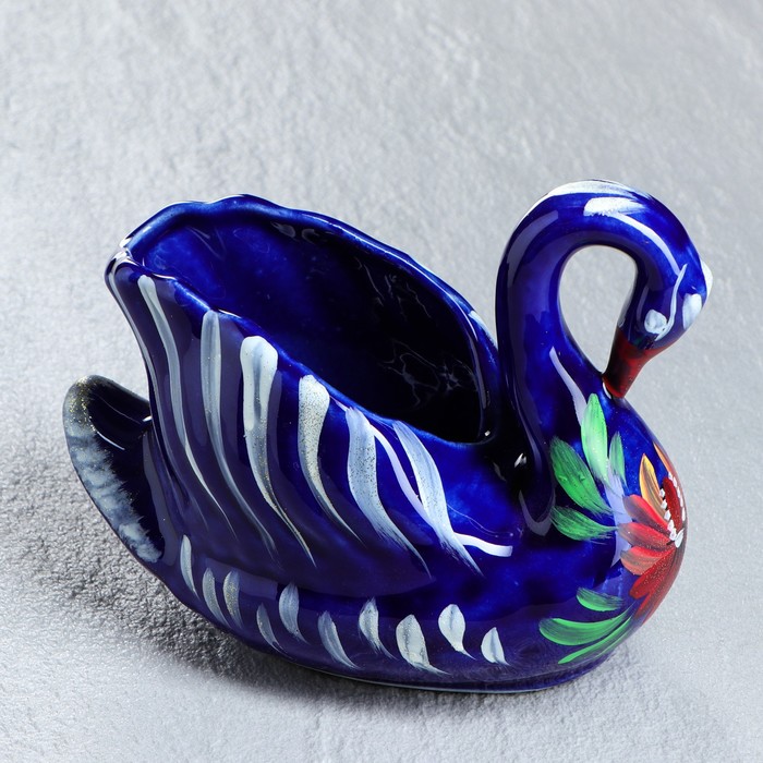 Конфетница "Синий лебедь"