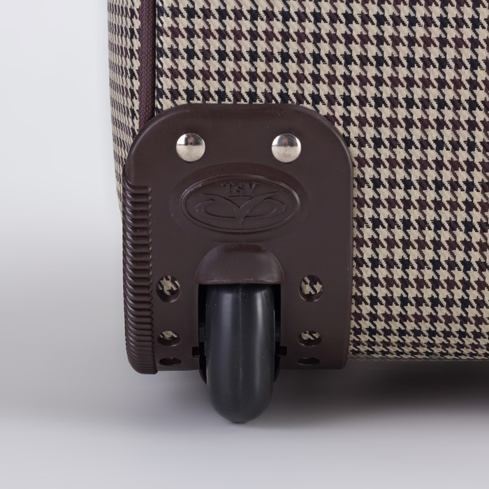 Сумка дорожная на колёсах "Гусиные лапки",1 отдел, 1 наружный карман, бежевая