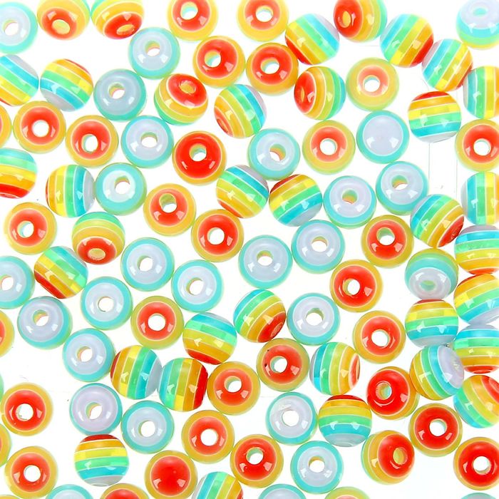 Бусины Zlatka 6 мм, набор 100±5шт., (04 разноцветный)