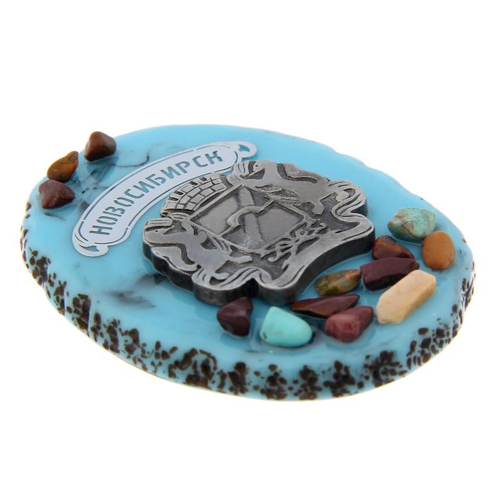 Магнит «Новосибирск» (с россыпью из натуральных камней)