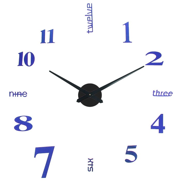 Часы-наклейка DIY "Объём модерн", d=120 см, МИКС