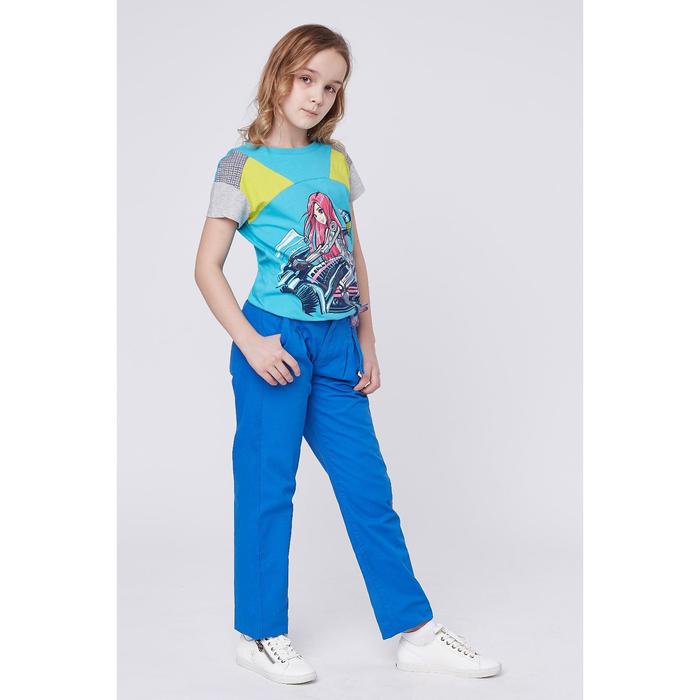 Брюки для девочки, рост 152 см, цвет голубой