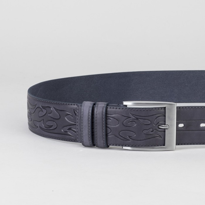 Ремень мужской, винт, пряжка под металл, ширина - 4см, серый