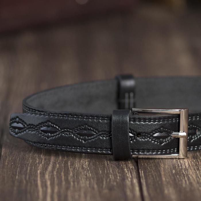 Ремень мужской, винт, пряжка под металл, ширина - 3см, чёрный