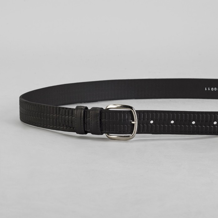 Ремень мужской, винт, пряжка под металл, ширина - 3см, чёрный