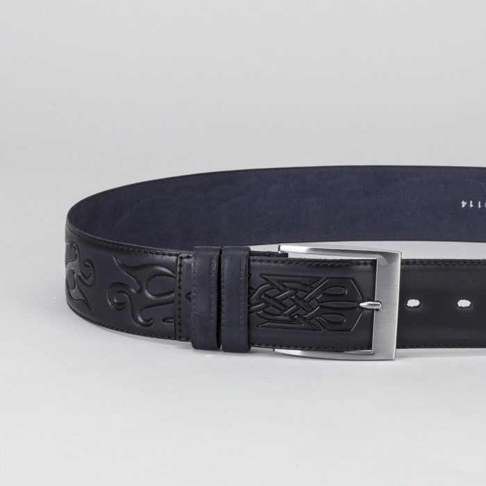 Ремень мужской, винт, пряжка под металл, ширина - 4см, синий