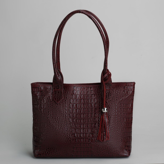 Сумка женская на молнии, 1 отдел с перегородкой, 1 наружный карман, бордовая