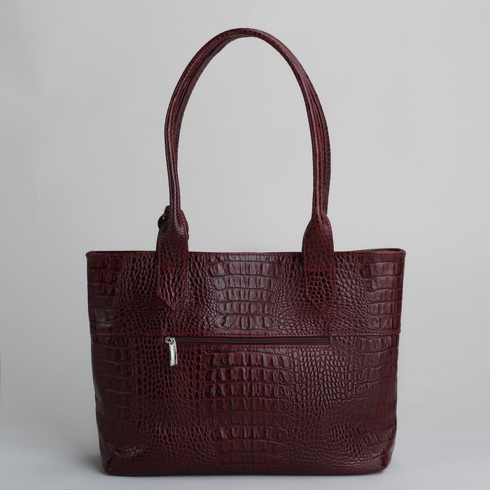 Сумка женская на молнии, 1 отдел с перегородкой, 1 наружный карман, бордовая