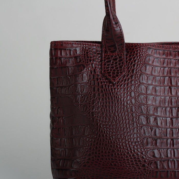 Сумка женская на молнии, 1 отдел с перегородкой, 1 наружный карман, бордовая