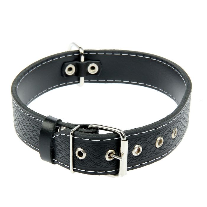 Ошейник кожаный двухслойный, 67 х 3,5 см микс цветов