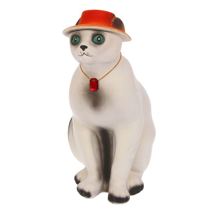 Копилка "Кот Сэм" большая, флок, белая