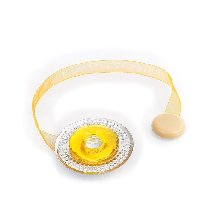 Подхват для штор на ленте "Загадочное сияние", d=6cм, цвет жёлтый