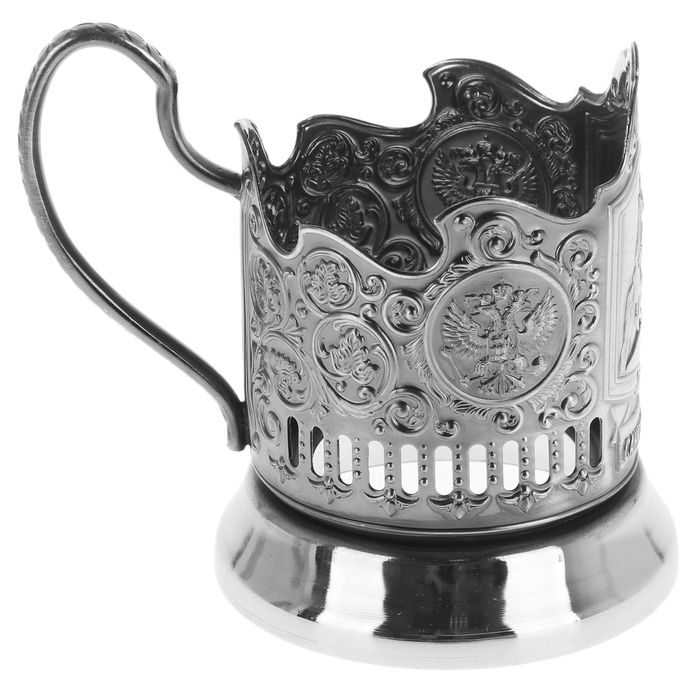 Подстаканник "Медный всадник", (стакан d=6,1 см), никелированный, с чернением