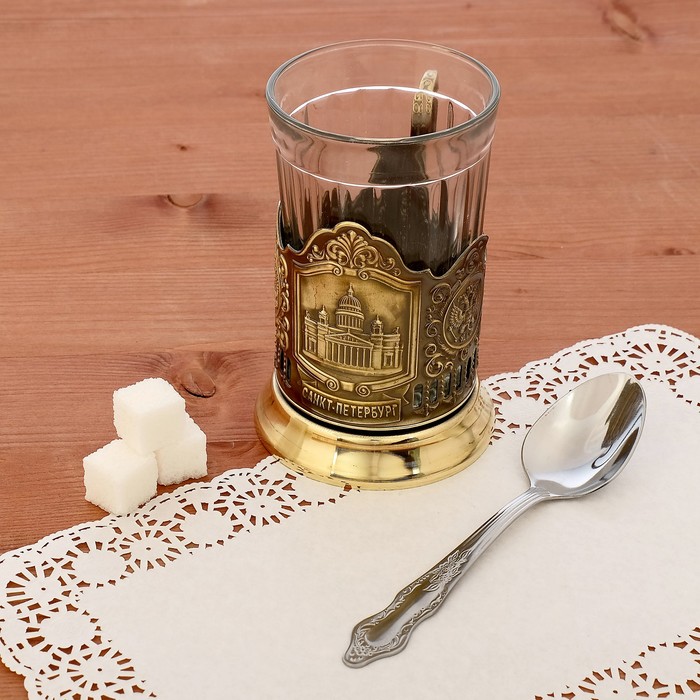 Подстаканник латунный "Исаакиевский собор", (стакан d=6,1 см)