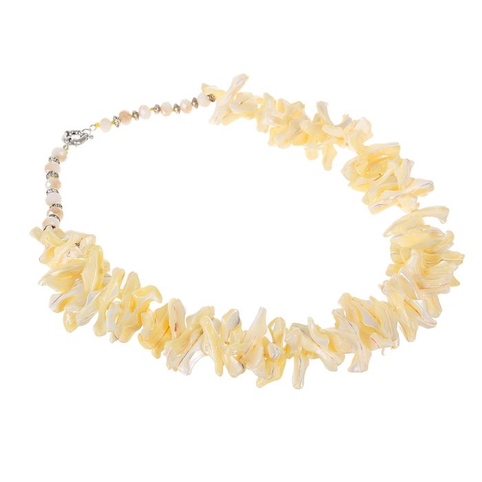 Бусы "Перламутр" ракушка, цвет жёлтый, 45см