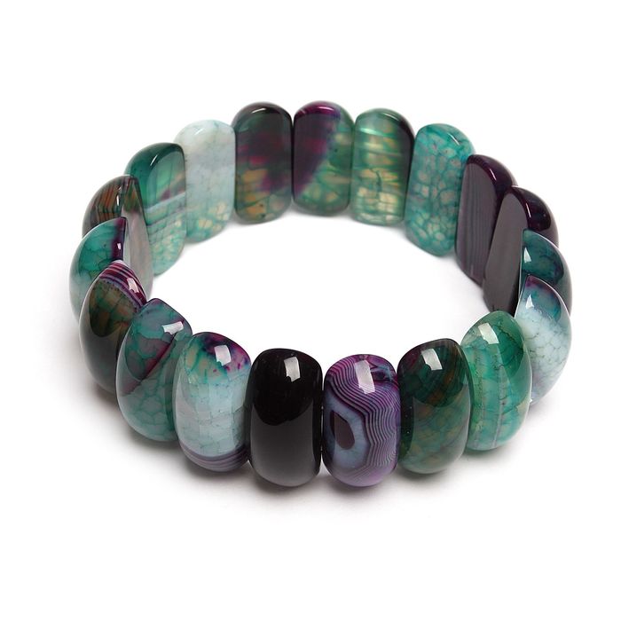 Браслет овал выпуклый "Агат под флюорит"